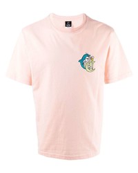 Мужская розовая футболка с круглым вырезом с принтом от CLOTTEE