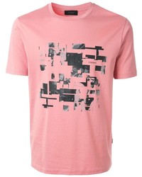 Мужская розовая футболка с круглым вырезом с принтом от D'urban