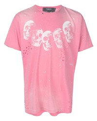 Мужская розовая футболка с круглым вырезом с принтом от DOMREBEL
