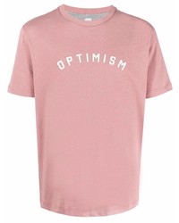 Мужская розовая футболка с круглым вырезом с принтом от Eleventy