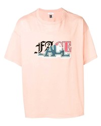 Мужская розовая футболка с круглым вырезом с принтом от Facetasm