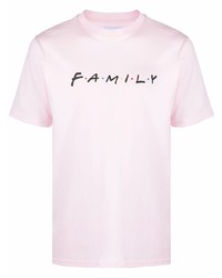 Мужская розовая футболка с круглым вырезом с принтом от Family First