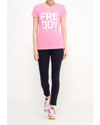 Женская розовая футболка с круглым вырезом с принтом от Freddy