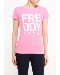 Женская розовая футболка с круглым вырезом с принтом от Freddy