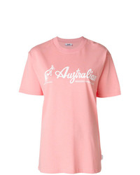Женская розовая футболка с круглым вырезом с принтом от Gcds
