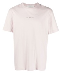 Мужская розовая футболка с круглым вырезом с принтом от Golden Goose