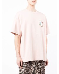 Мужская розовая футболка с круглым вырезом с принтом от FIVE CM