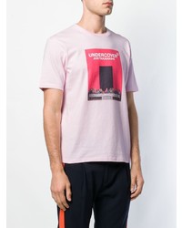 Мужская розовая футболка с круглым вырезом с принтом от Undercover