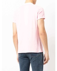 Мужская розовая футболка с круглым вырезом с принтом от Doublet