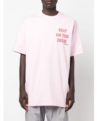 Мужская розовая футболка с круглым вырезом с принтом от Garbage Tv
