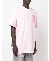 Мужская розовая футболка с круглым вырезом с принтом от Garbage Tv