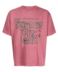 Мужская розовая футболка с круглым вырезом с принтом от HONOR THE GIFT