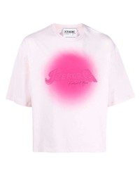 Мужская розовая футболка с круглым вырезом с принтом от Iceberg