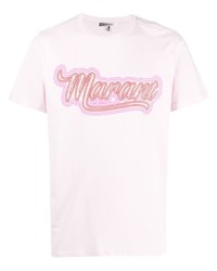 Мужская розовая футболка с круглым вырезом с принтом от Isabel Marant