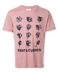 Мужская розовая футболка с круглым вырезом с принтом от Kent & Curwen