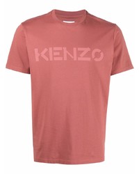 Мужская розовая футболка с круглым вырезом с принтом от Kenzo