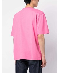 Мужская розовая футболка с круглым вырезом с принтом от Jacquemus