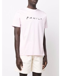 Мужская розовая футболка с круглым вырезом с принтом от Family First