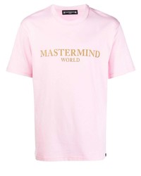 Мужская розовая футболка с круглым вырезом с принтом от Mastermind Japan