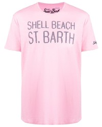 Мужская розовая футболка с круглым вырезом с принтом от MC2 Saint Barth