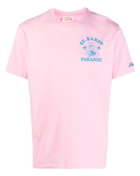 Мужская розовая футболка с круглым вырезом с принтом от MC2 Saint Barth