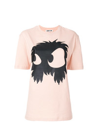Женская розовая футболка с круглым вырезом с принтом от McQ Alexander McQueen