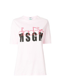Женская розовая футболка с круглым вырезом с принтом от MSGM