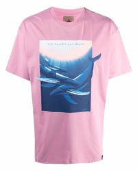 Мужская розовая футболка с круглым вырезом с принтом от Nike