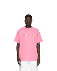 Мужская розовая футболка с круглым вырезом с принтом от Noon Goons