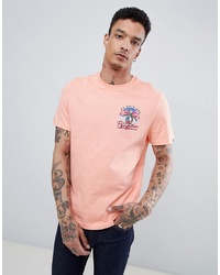 Мужская розовая футболка с круглым вырезом с принтом от Original Penguin