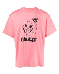 Мужская розовая футболка с круглым вырезом с принтом от PACCBET
