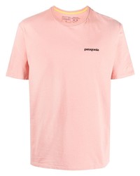 Мужская розовая футболка с круглым вырезом с принтом от Patagonia