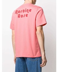 Мужская розовая футболка с круглым вырезом с принтом от Martine Rose