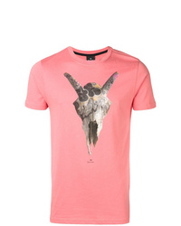 Мужская розовая футболка с круглым вырезом с принтом от Ps By Paul Smith