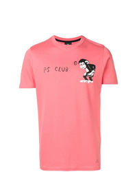 Мужская розовая футболка с круглым вырезом с принтом от Ps By Paul Smith