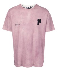 Мужская розовая футболка с круглым вырезом с принтом от purple brand