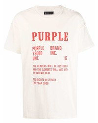 Мужская розовая футболка с круглым вырезом с принтом от purple brand