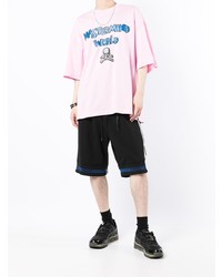 Мужская розовая футболка с круглым вырезом с принтом от Mastermind World