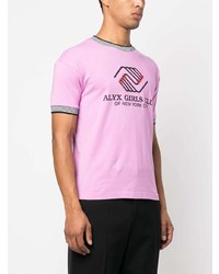 Мужская розовая футболка с круглым вырезом с принтом от 1017 Alyx 9Sm