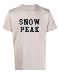 Мужская розовая футболка с круглым вырезом с принтом от Snow Peak