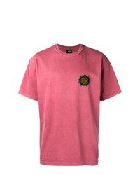 Мужская розовая футболка с круглым вырезом с принтом от Stussy
