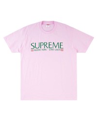 Мужская розовая футболка с круглым вырезом с принтом от Supreme