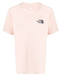 Мужская розовая футболка с круглым вырезом с принтом от The North Face