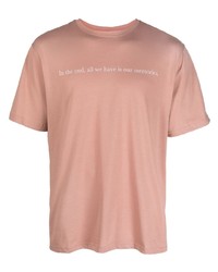 Мужская розовая футболка с круглым вырезом с принтом от Throwback.