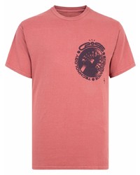 Мужская розовая футболка с круглым вырезом с принтом от Travis Scott