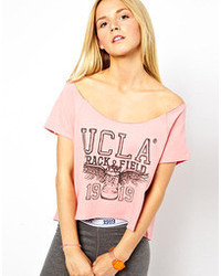 Женская розовая футболка с круглым вырезом с принтом от UCLA