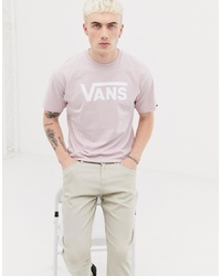Мужская розовая футболка с круглым вырезом с принтом от Vans