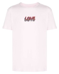 Мужская розовая футболка с круглым вырезом с принтом от Viktor & Rolf
