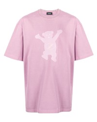 Мужская розовая футболка с круглым вырезом с принтом от We11done