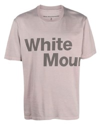 Мужская розовая футболка с круглым вырезом с принтом от White Mountaineering